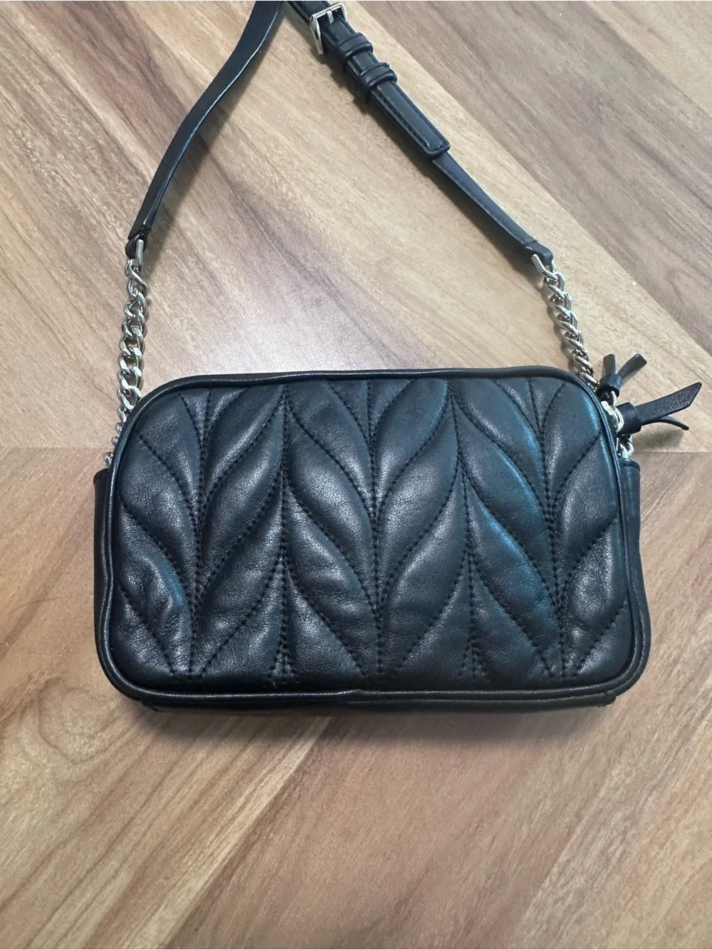 Kate Spade black leather Briar Lane quilted Kendall crossbody purse